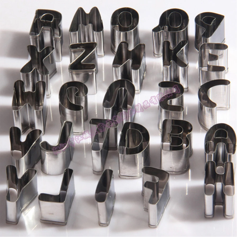 

26 Английских Букв, форма для печенья из нержавеющей стали, форма для овощей, форма для выпечки печенья ананаса, инструменты для украшения то...