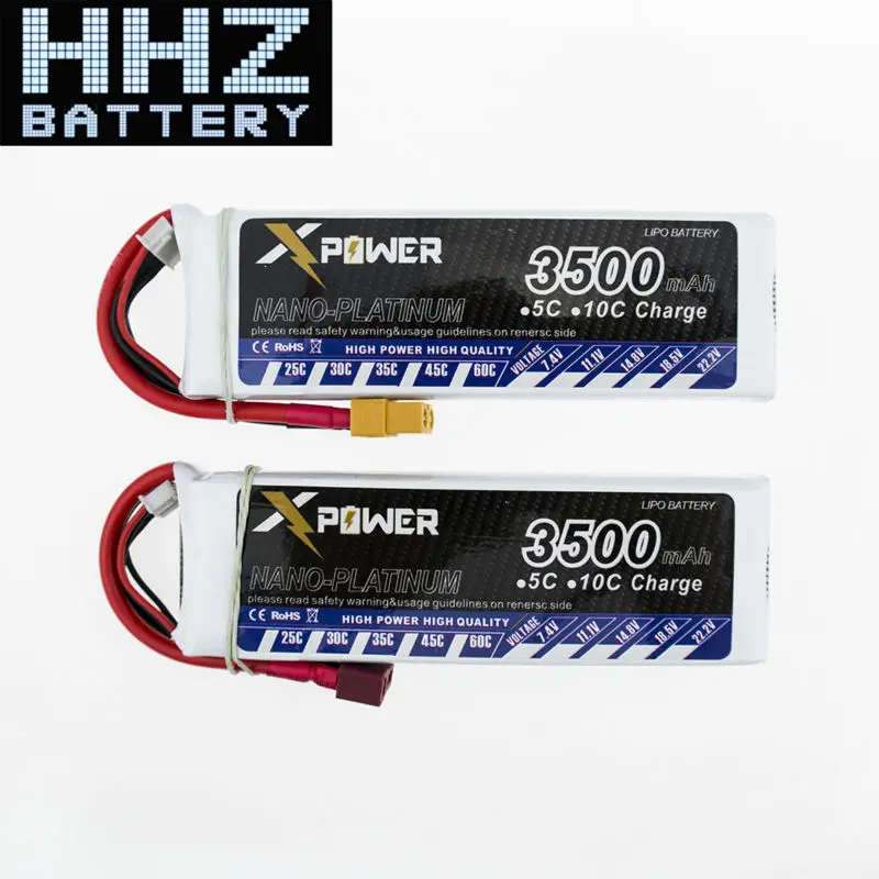 2 шт. Lipo11.1V 3S 30C Max 35C 3500mah EC5 XT60 T вилка Xpower батарея для грузовика автомобиля лодка RC