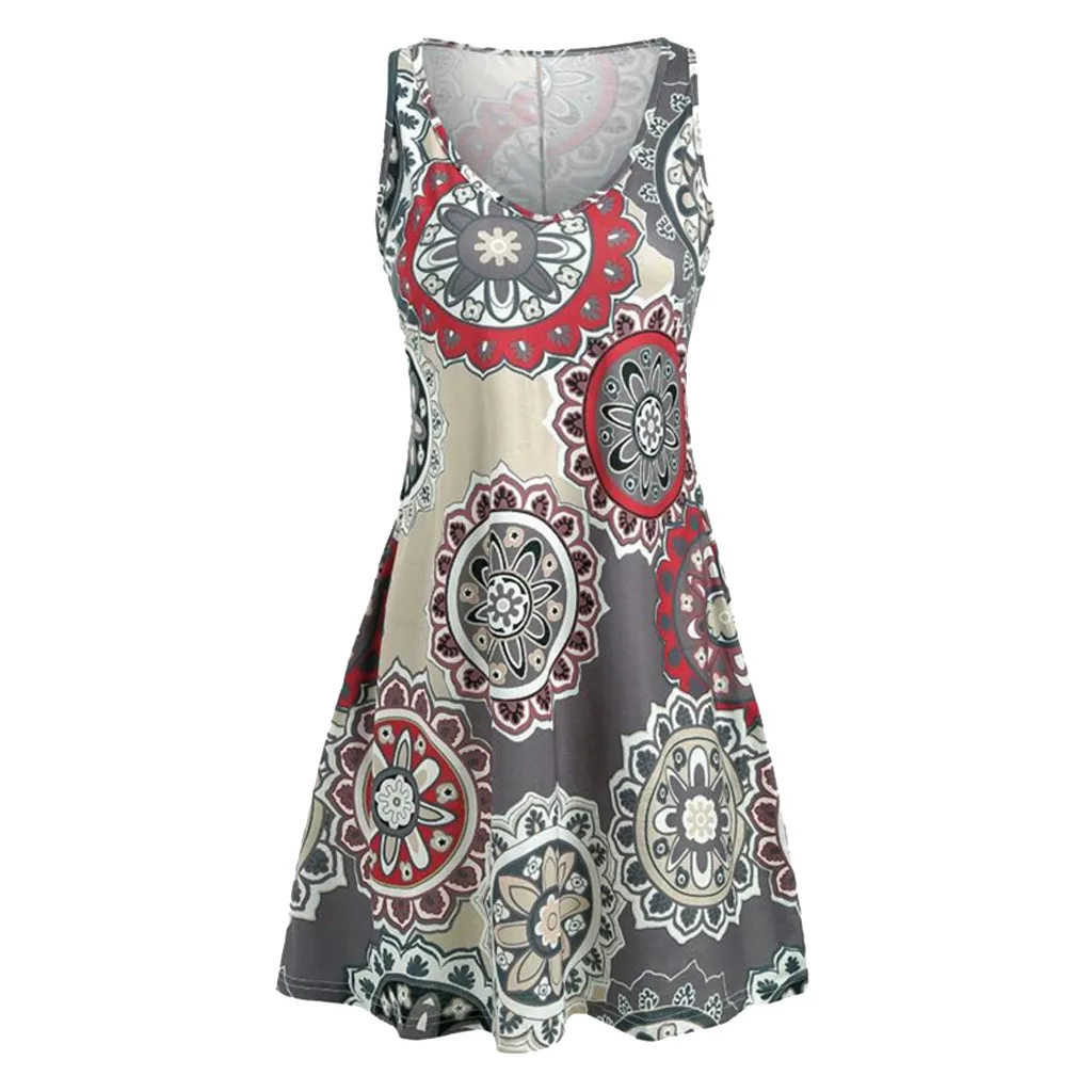 Женское платье без рукавов с цветочным принтом FREE OSTRICH соблазнительное летнее