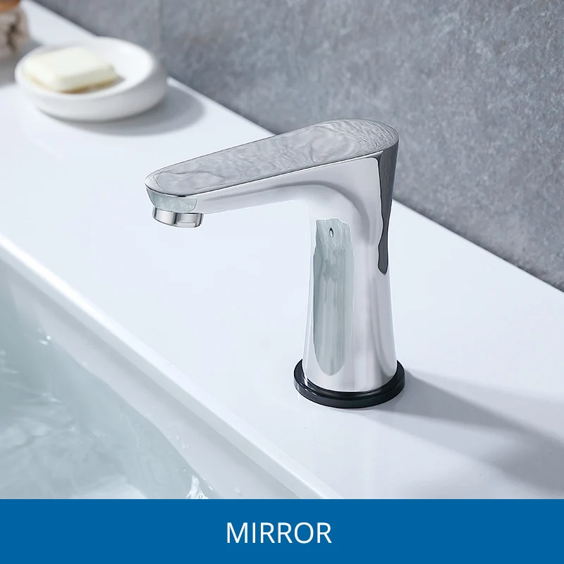 Mirror Fapully, дизайн, умный сенсорный кран для раковины, хромированный Матовый сенсорный датчик, чувствительный кран для ванной, сенсорный кран 1052 - Цвет: Mirror