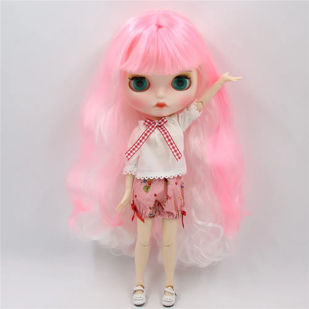 Ледяная фабрика blyth кукла 1/6 bjd белая кожа совместное тело розовые и белые волосы