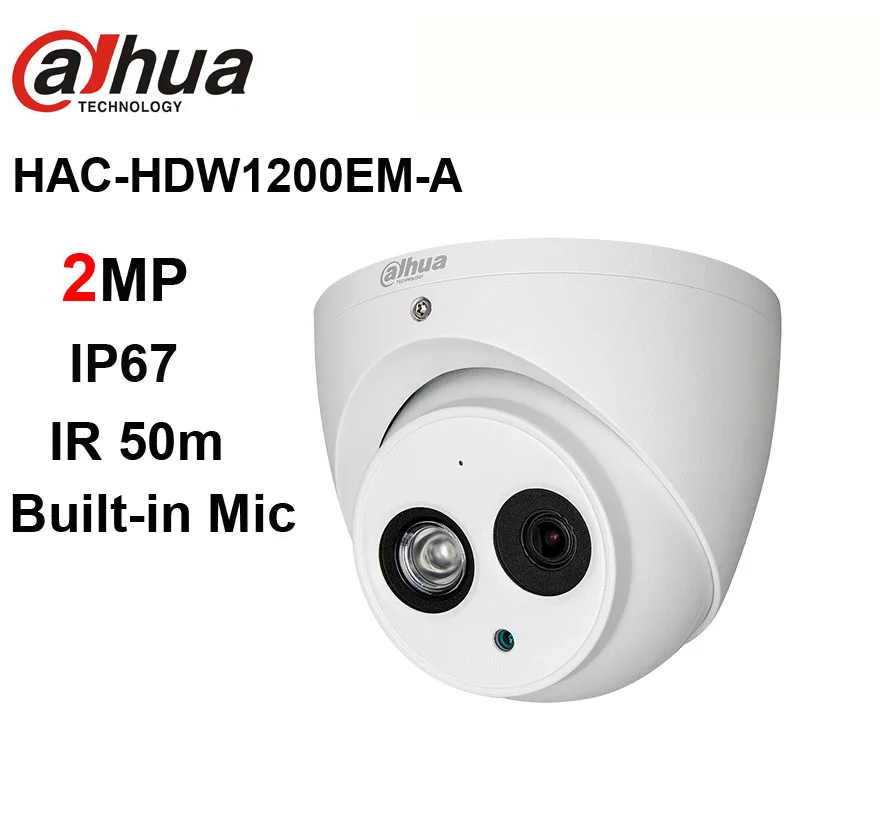 Dahua HAC HDW1200EM A 2 МП HDCVI ИК камера для глазного яблока IP67 расстояние 50 м купольная
