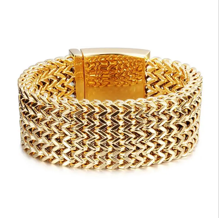 21 см * 30 мм Широкий тяжелый панк крутой мужской браслет никогда не выцветает