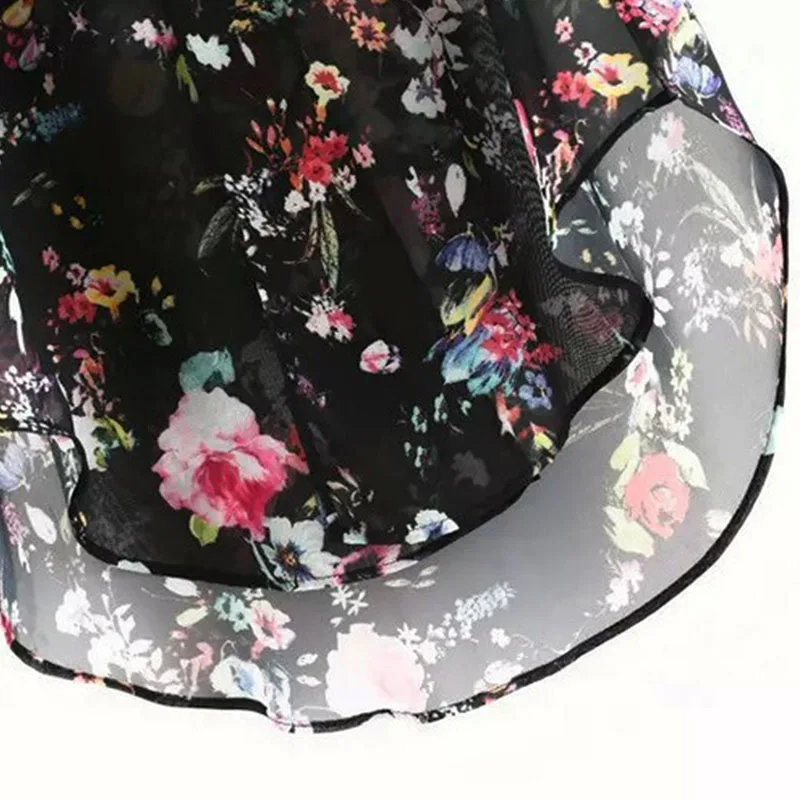 Новый летний женский цветочный кардиган парео пляжное бикини с цветочным