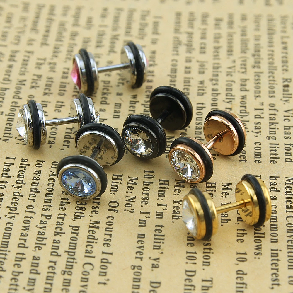 1 пара красочный дизайн поддельные plug пирсинг украшения хирургической стали ear