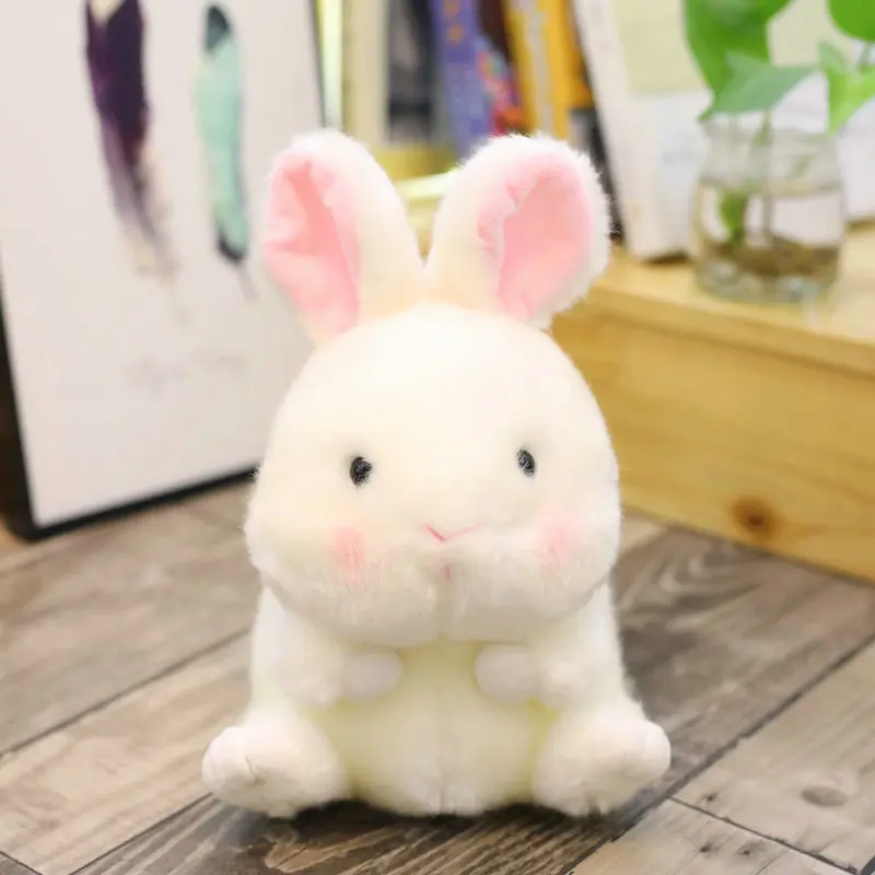 white bunny Круглая Панда Свинья Пингвин кролик чучела животные мультфильм жир круглой формы цыпленок милые длинные плюшевые куклы игрушки для детские игрушки - Цвет: white bunny