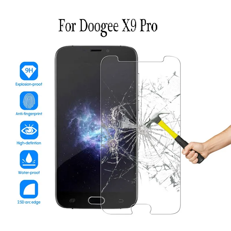 Закаленное стекло Для DOOGEE X10S Защитное для экрана 2.5D 9H закаленное Doogee X10 x9