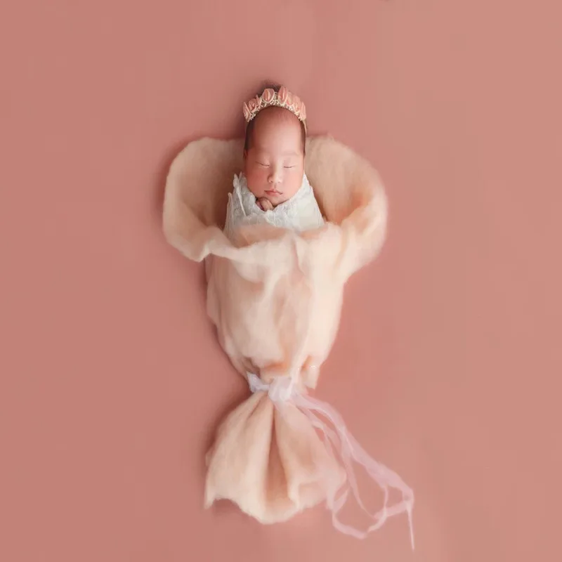 Реквизит для фотосъемки новорожденных Детское одеяло из чистой шерсти Мягкая