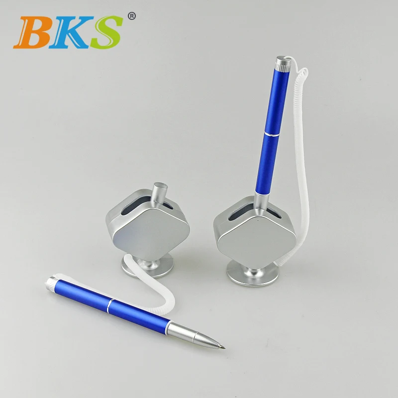 Оптовая продажа Promotioal Банк Счетчик стол фиксированной гелевая ручка с белым цепи