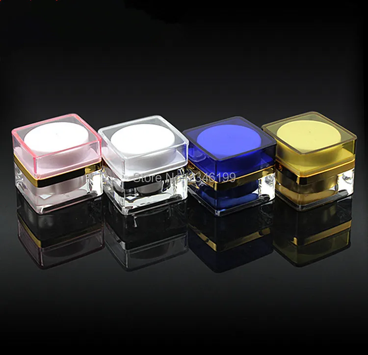 

60pcs 5g Colorful Acrylic Cream Jar Eye Cream Nail powder Lotion Mask Refillable Bottles Empty Cosmetic Packaging Cosmetic Jar