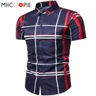 Мужская классическая рубашка в клетку, повседневная гавайская рубашка с коротким рукавом, модель XXXL на лето, 2019