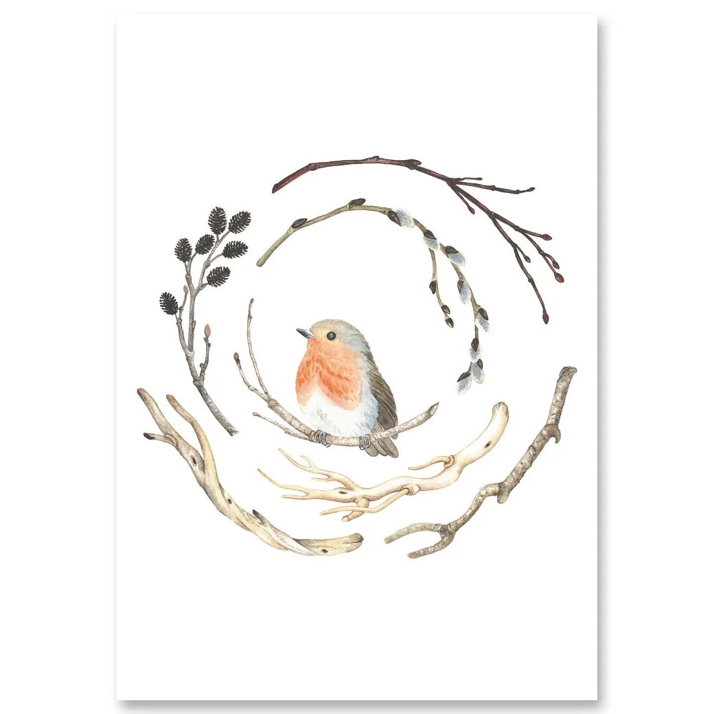 

Nordic Decoration Bird Feather Wall Art Canvas Posters and Prints Minimalist Painting Wall Pictures for Living Room Home Decor