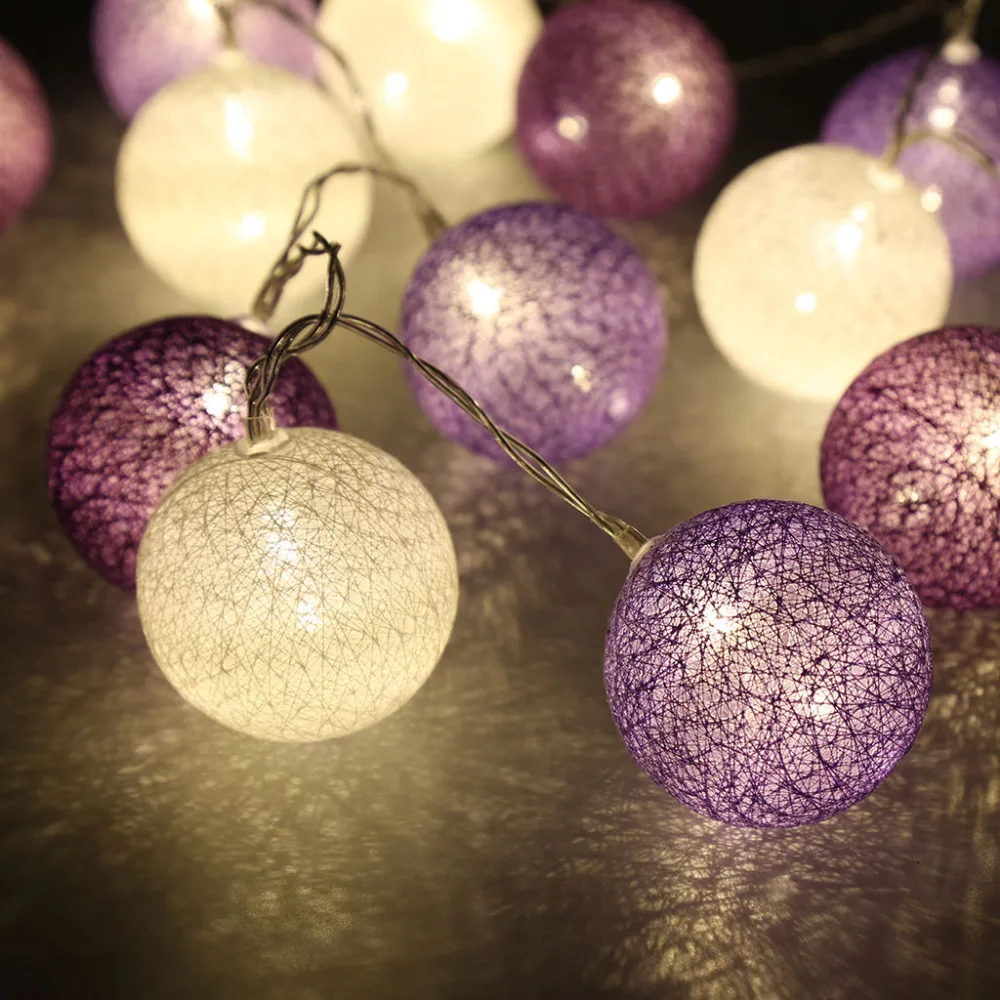 

Cotton Ball Fairy Lights nordic nature string lights with Battery Operated festival light Table Ornament home bedroom decoration