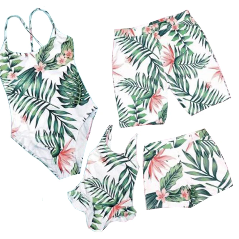 2019 г. Новая летняя сдельная пляжная одежда купальник Семейные одинаковые