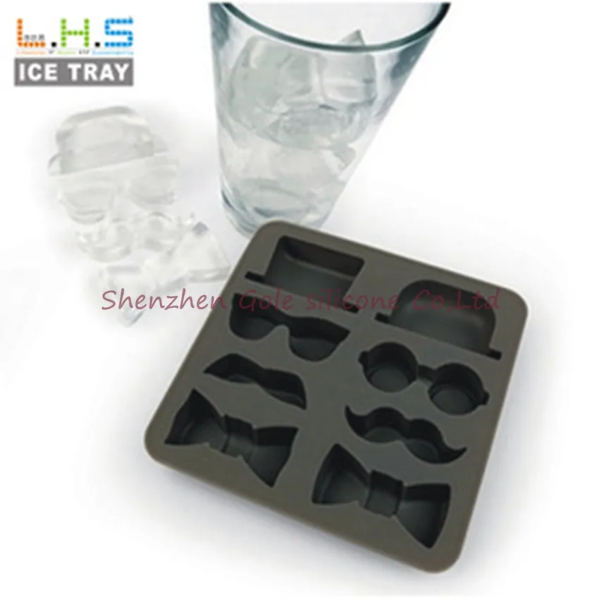 10 шт./лот ледяной куб джентльмена лоток шляпа бороды галстук-бабочка силиконовая