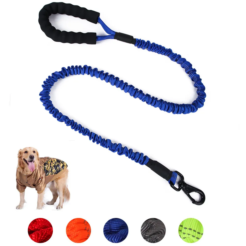 High Elastic Dog Leashes Srong Nylon Line Soft PP Handle For Large Walking Training Reflective Collar Leads Pets Supplier | Дом и сад