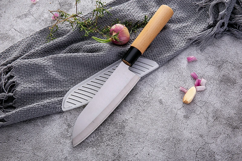 Кухонный нож дамасский узор японские ножи AUS 8 440C стальное лезвие дерево острое