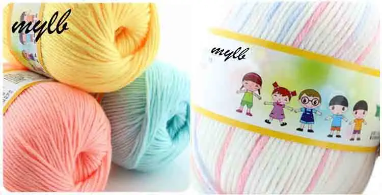 

mylb 10ball=500g Cotton Silk Knitting Yarn Soft Warm Baby Yarn for Hand Knitting Anti-Bacterial Eco-friendly Supplies Free Ship