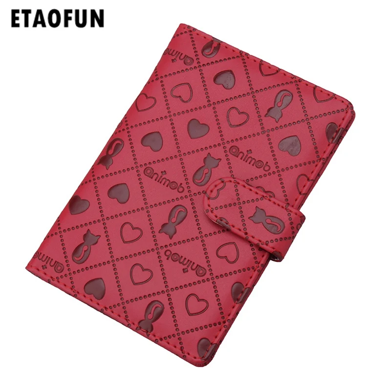 Мультяшная застежка Etaofun cat Обложка для паспорта женщин Высококачественная