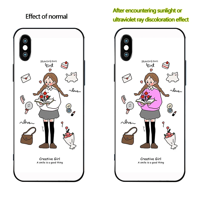 Чехол для iphone XS MAX XR X с изображением цветущего ультрафиолетового изменения цвета