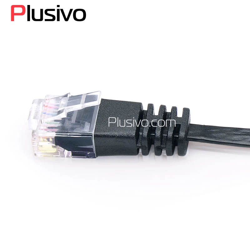 Оптимус Электрический 1 м ультра тонкий плоский CAT6 UTP Ethernet патч кабель черного