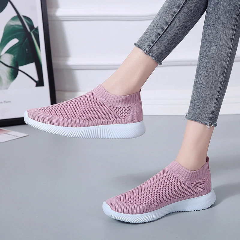 Женская повседневная обувь на весну 2019 модная Flyknit большие размеры 35 43 дышащие