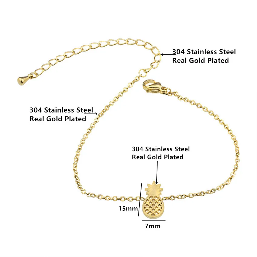 Simple Rose Gold Pineapple Anklet Ankle Bracelet Cheville Barefoot Sandals Foot Jewelry Leg Chain 2018 Summer Beach Gifts Bff | Украшения и