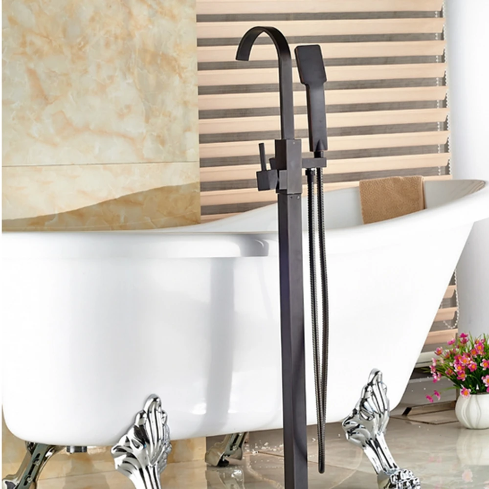 Новый масло втирают Бронзовый Ванная комната ванна кран напольный Наполнитель