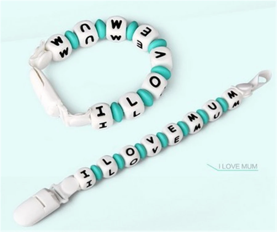 Силиконовые бусины для прорезывания зубов браслет с буквами алфавита детские