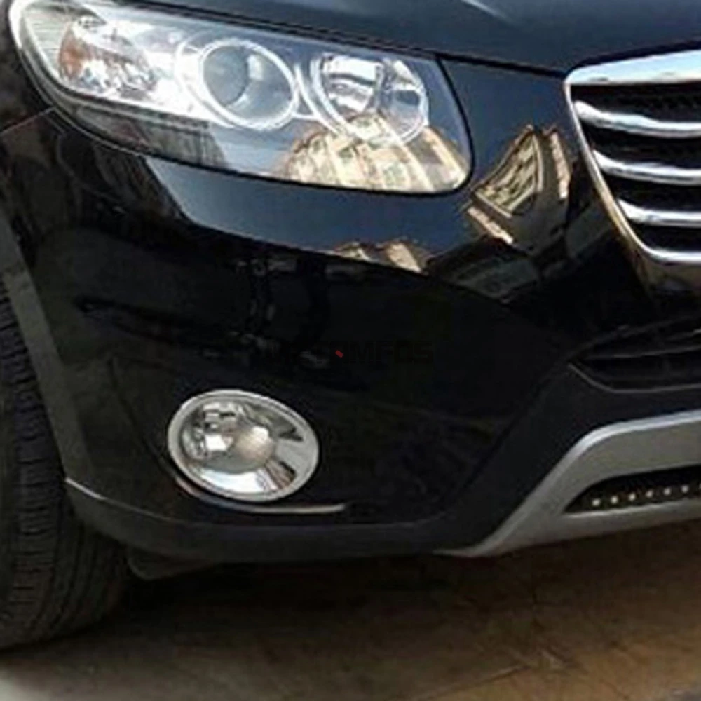 Для hyundai Santa Fe 2010 2011 2012 хромированный передний противотуманный светильник, противотуманный светильник, крышка, Формовочная отделка рамы, внешние аксессуары для автомобиля