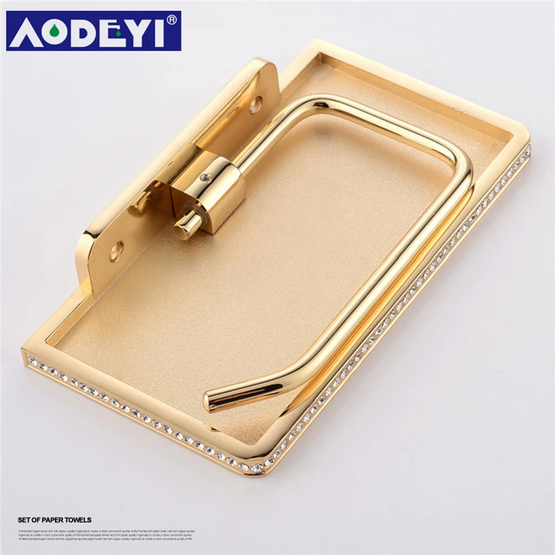 AODEYI настенный держатель для туалетной бумаги 24K Gold ORB хромированный и