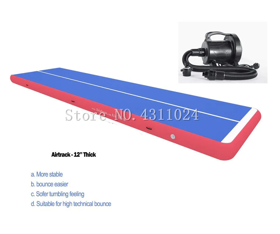 Pаспродажа Надувной гимнастический матрас для гимнастики 8x2x0,3 м, надувной гимнастический воздушный коврик, гимнастическое оборудование (толщина 12 дюй...