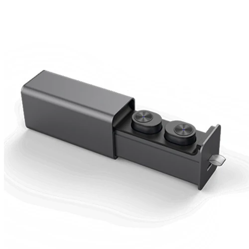 Black Мини Беспроводной наушники TWS Bluetooth наушники V4.1 гарнитура с переносной заряжающий чехол+ зарядка через usb кабель - Цвет: Black