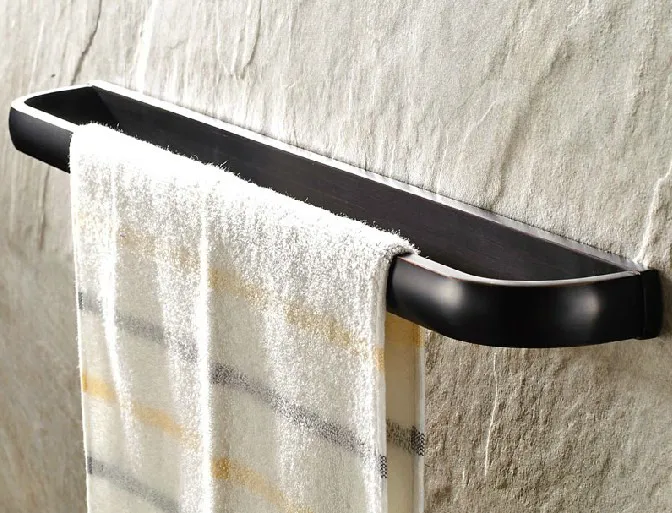 Однорычажный держатель для полотенец из латуни черный бронзовый 60 см |