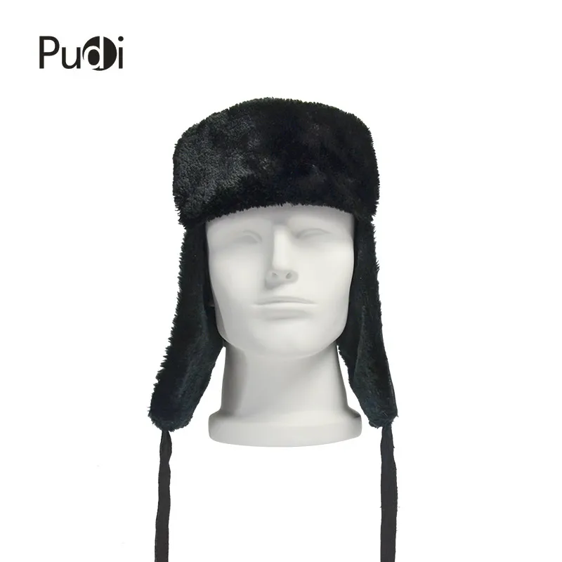 Pudi мужские зимние натуральная кожа шапки-ушанки кепки для холодной зимы, теплые зимние шапки шапка HL803