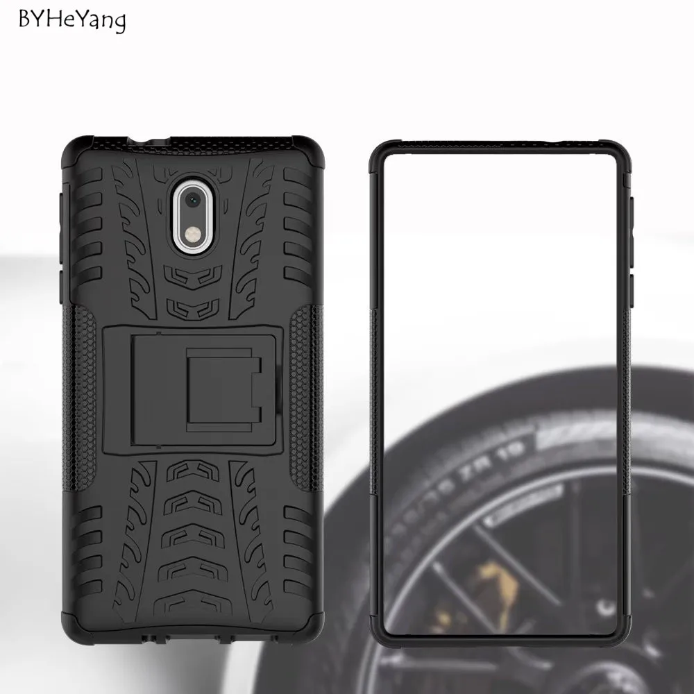 Чехол BYHeYang для Nokia 3 ТПУ + ПК силиконовый чехол с подставкой двойной армированный