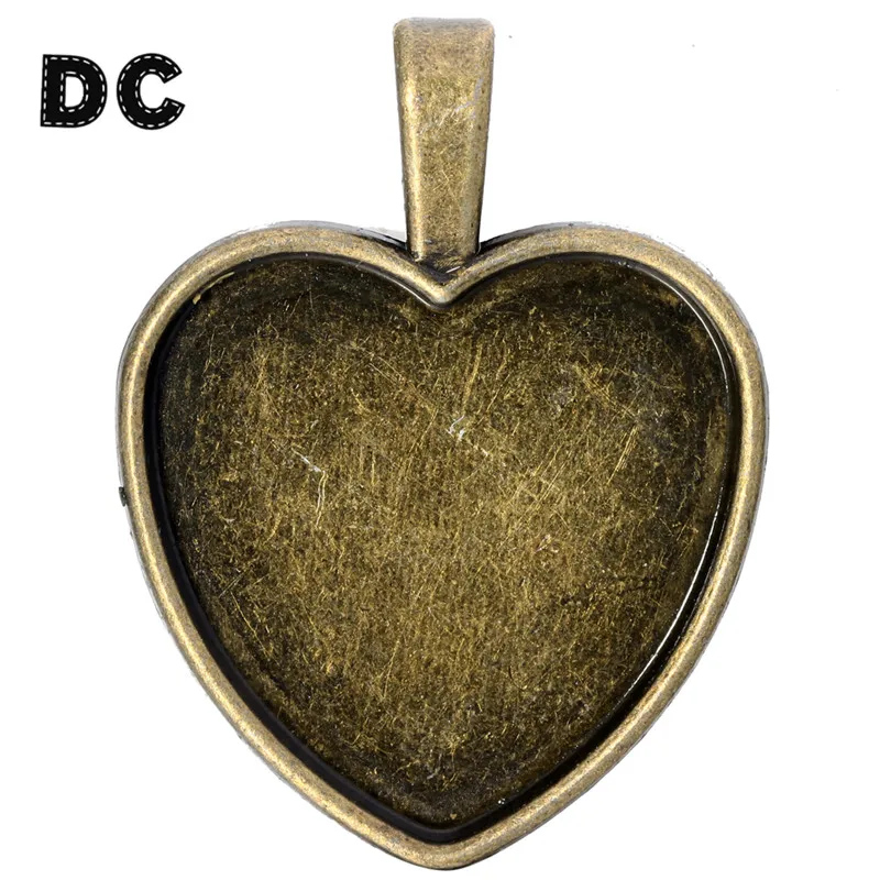 10 шт./лот основа для подвесок в виде сердца античном бронзовом серебристом цвете