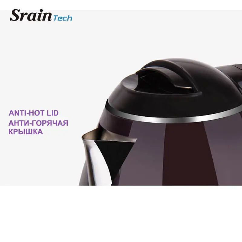 SrainTech 220V 2.0L 304 Электрический чайник из нержавеющей стали для нагрева воды за 5