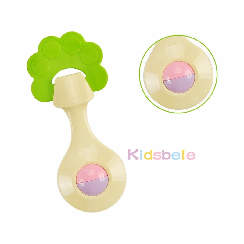 Детские игрушки, 5 шт., пластиковые колокольчики для рук+ Kidsbele, мягкие нагрудники для младенцев, игрушки для новорожденных 0-12 Mnoths, игрушки для грызунки-погремушки
