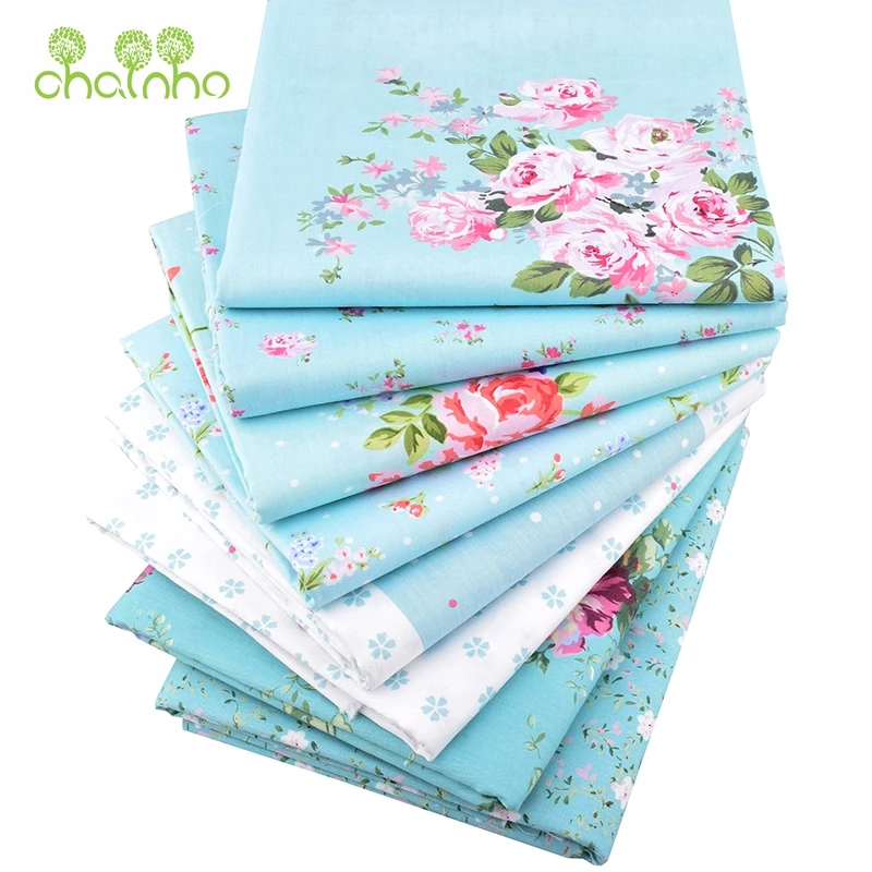 Chainho Цветочная серия саржевая хлопчатобумажная ткань с принтом для сделай сам