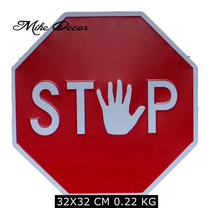 [ Mike Decor ] Stop Vintage Classic Funny painting Retro Gift Craft Irregular sign Public decor YB-822 Mix order - Цвет: YB 822
