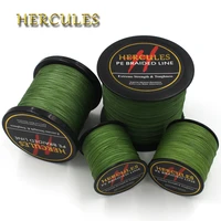 hercules pe army green braid fishing line 4 strands 100m 300m 500m 1000m 1500m 2000m sea fishing weave super strong threads