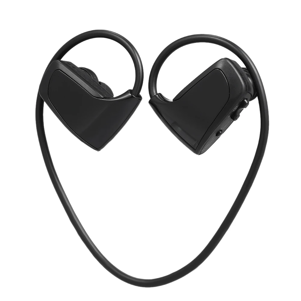 Черный W262 8 Гб спортивный MP3-плеер наушники 2в1 Музыкальная гарнитура MP3 WMA цифровой музыкальный плеер наушники для бега - Цвет: Черный
