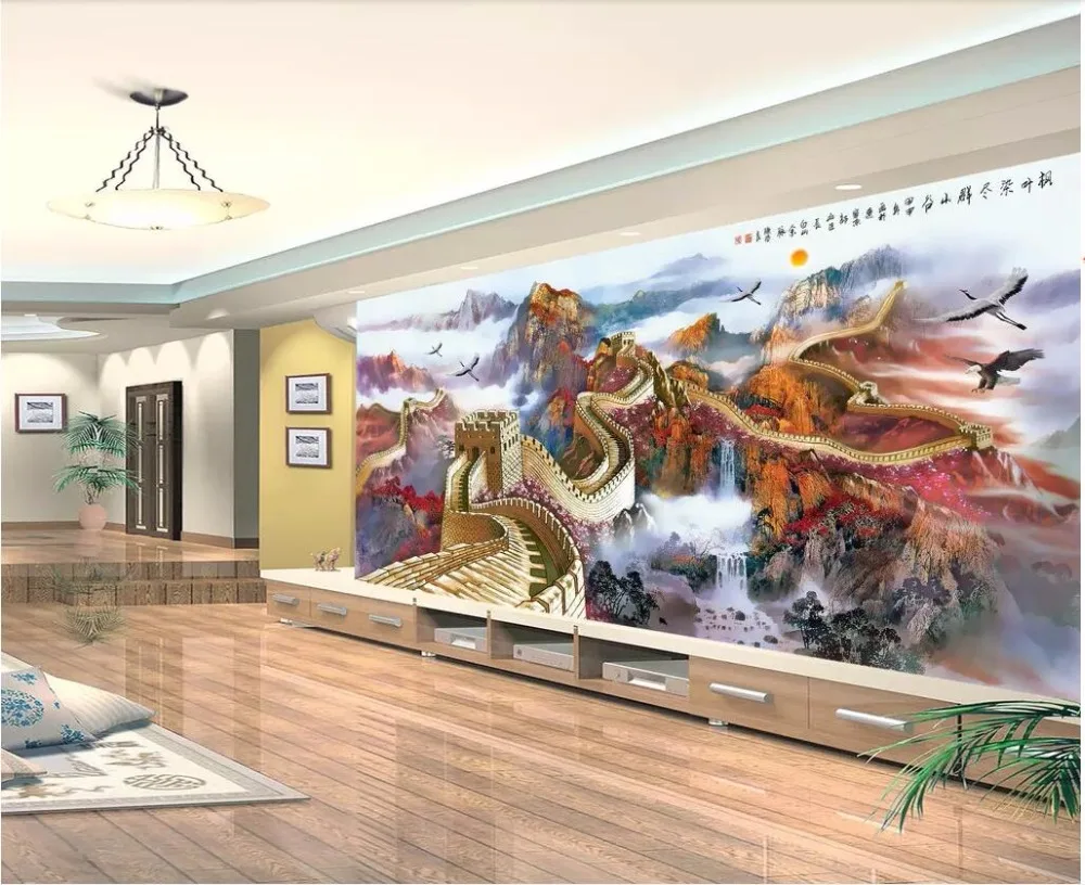 Настенные 3D-обои на заказ обои с изображением Великой стены Wanli ландшафта в