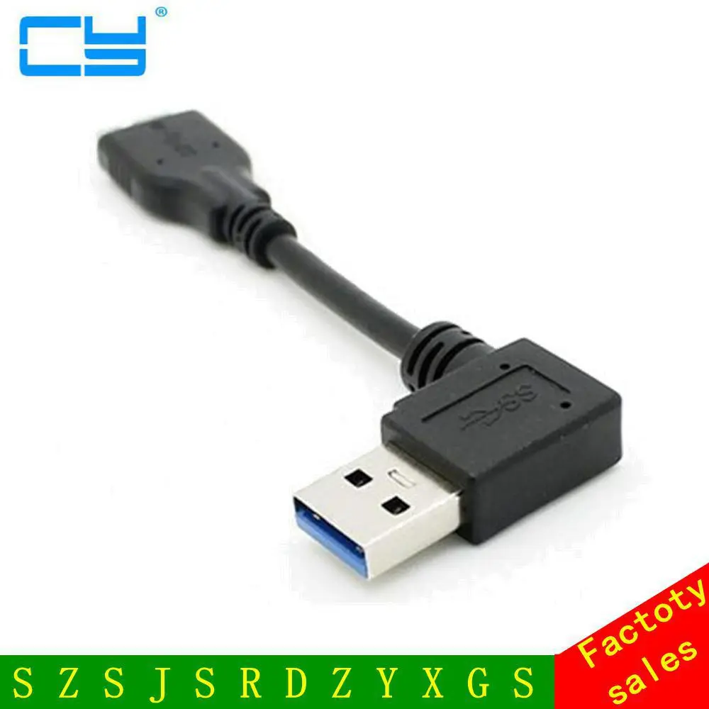 Прямоугольный преобразователь 90 градусов USB 3 0 A папа к Micro B кабель для передачи