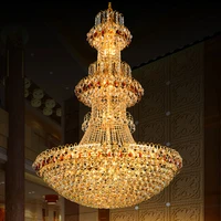 gold crystal chandelier modern led crystal chandeliers lights fixture hotel club home lighting long hanging lights ac90v 260v