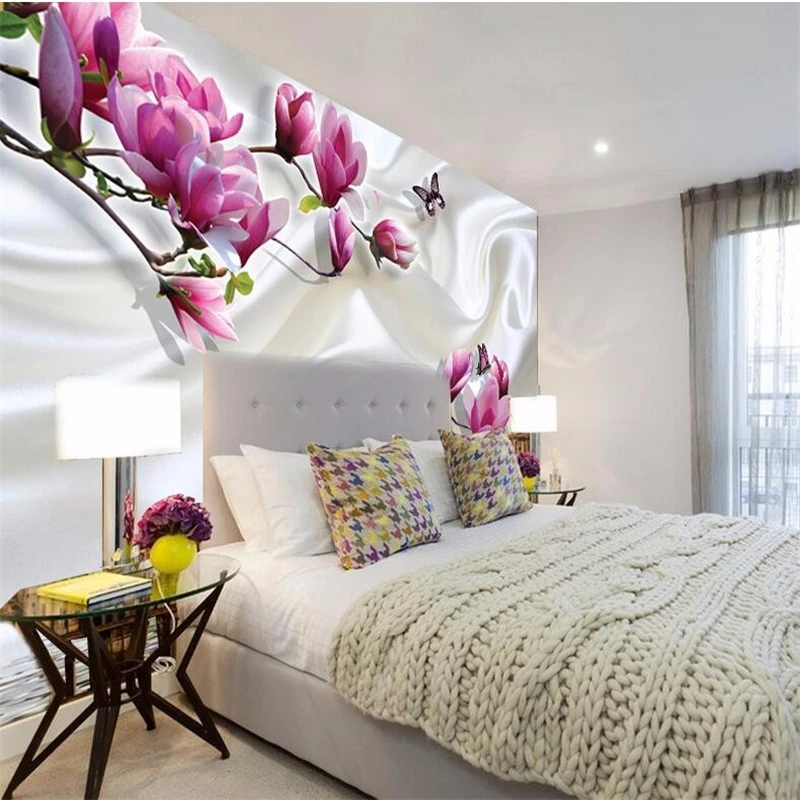 Обои для стен 3 d Романтический минималистичный зеленый гостиной диван Магнолия