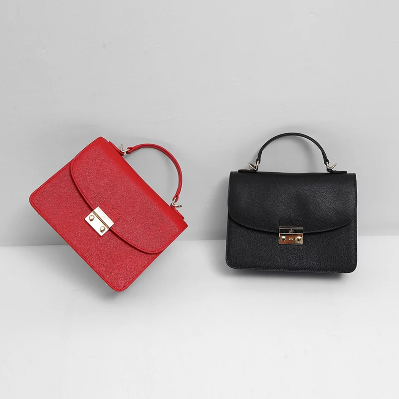 Fashion Handbags 2018 New Portable Shoulder Messenger Bag Small Square Cowhide Lock Casual Solid Brands Color Bags For Women | Багаж и