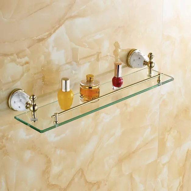 Аксессуары для ванной комнаты твердая латунь с золотистой отделкой и закаленным