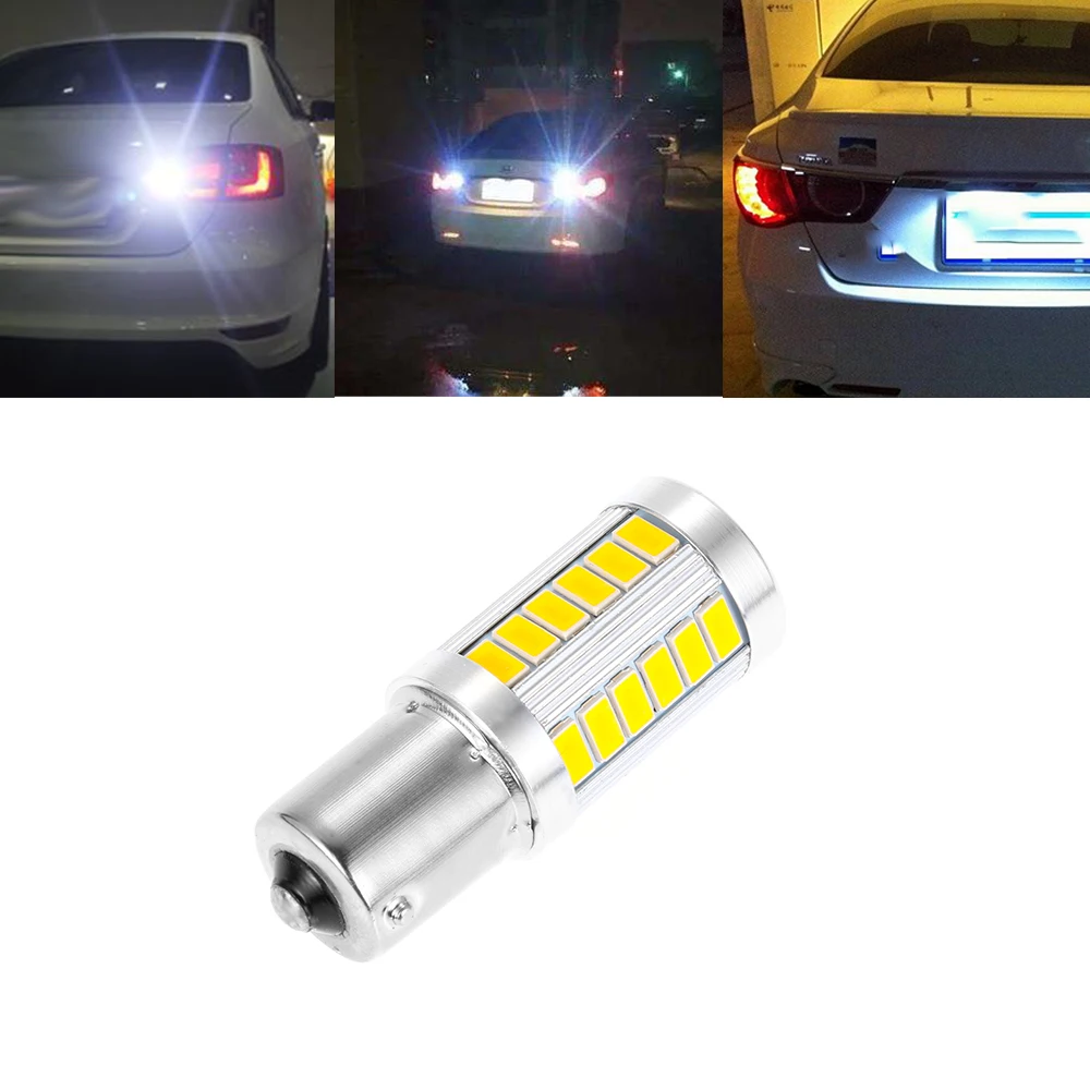 1 шт. Автомобильный светодиодный светильник дневного света 33SMD автомобильные запчасти автомобильные аксессуары Желтый/Красный/Белый 1156 BAU15S PY21W